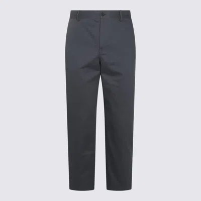 Maison Kitsuné Grey Cotton Pants In Slate Grey