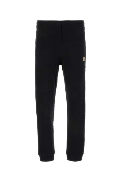 Maison Kitsuné Joggers Cotton Elastic Waistband In Black