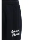 Maison Kitsuné Logo-print Track Pants In Black/white