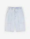 Maison Kitsuné Denim Workwear Bermuda In Blchedindg