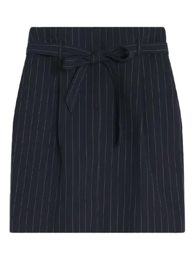 Maison Kitsuné Paperbag Pleated Mini Skirt In Grey