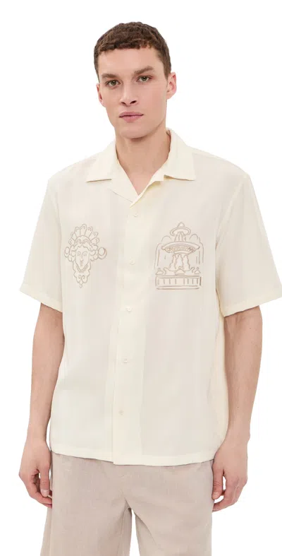 Maison Kitsuné Parisian Monuments Resort Shirt Clay In Neutral
