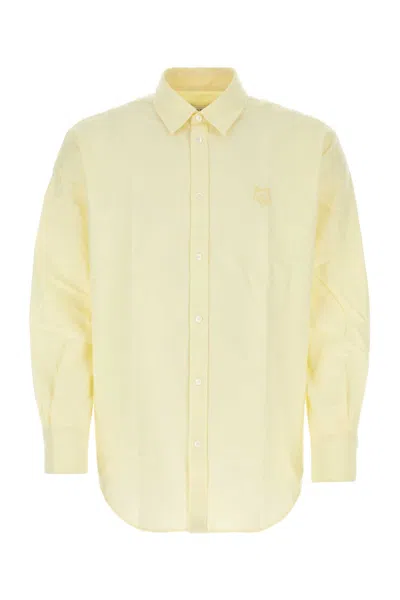 Maison Kitsuné Pastel Yellow Oxford Shirt In Chamomile