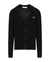 Maison Kitsuné Patch-detail Wool Cardigan In Black