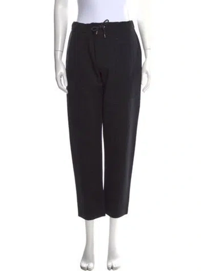 Pre-owned Maison Kitsuné Patterned Straight Leg Pants In Black