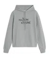 Maison Kitsuné Oversized Grey Cotton Hoodie With Adjustable Hood In Gray