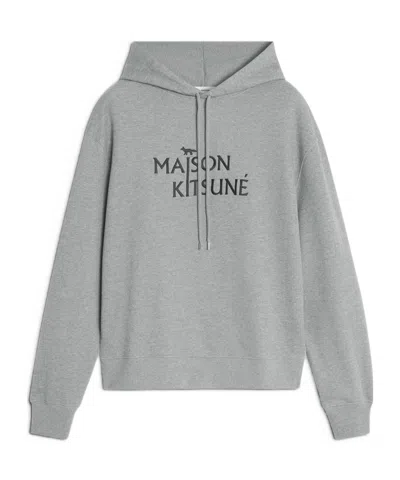 MAISON KITSUNÉ PILLAR LOGO-EMBROIDERED COTTON HOODIE