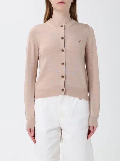 Maison Kitsuné Beige Baby Fox Merino Wool Cardigan In Neutral