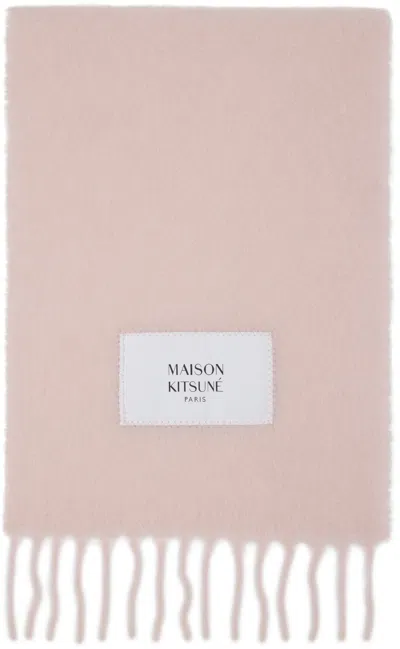 Maison Kitsuné Pink Baby Alpaca Scarf