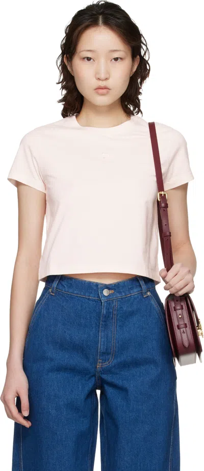 Maison Kitsuné Pink Baby Fox Baby T-shirt In Neutral