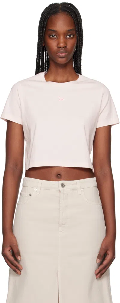 Maison Kitsuné Pink Baby Fox Patch Baby T-shirt In 0140 Rosewater