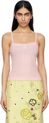Maison Kitsuné Pink Baby Fox Patch Camisole In 0140 Rosewater