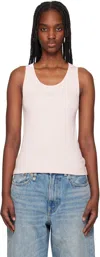 Maison Kitsuné Pink Baby Fox Patch Ribbed Tank Top In 0140 Rosewater
