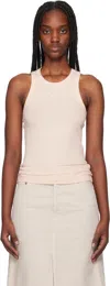 MAISON KITSUNÉ PINK BABY FOX PATCH RIBBED TANK TOP