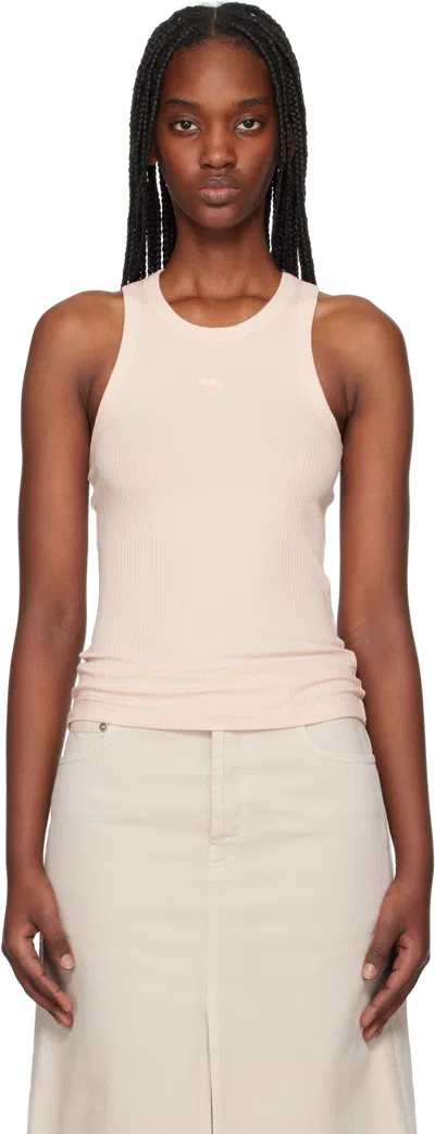 Maison Kitsuné Pink Baby Fox Patch Ribbed Tank Top In 0169 Pale Pink