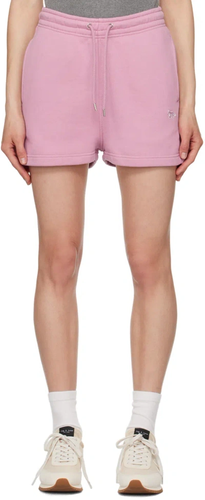Maison Kitsuné Pink Baby Fox Shorts In P527 Blossom