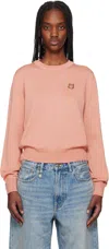 Maison Kitsuné Pink Bold Fox Head Patch Regular Sweater In 0092 Gerbera Red