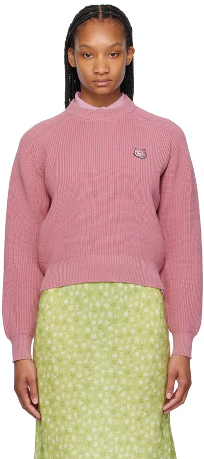 Maison Kitsuné Pink Bold Fox Head Sweater In P625 Rosebud