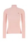 Maison Kitsuné Baby Fox Patch Fine Ribbed Turtleneck-xs Nd Maison Kitsune Female In Palepink