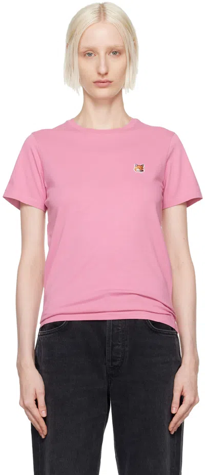 MAISON KITSUNÉ PINK FOX HEAD PATCH REGULAR T-SHIRT