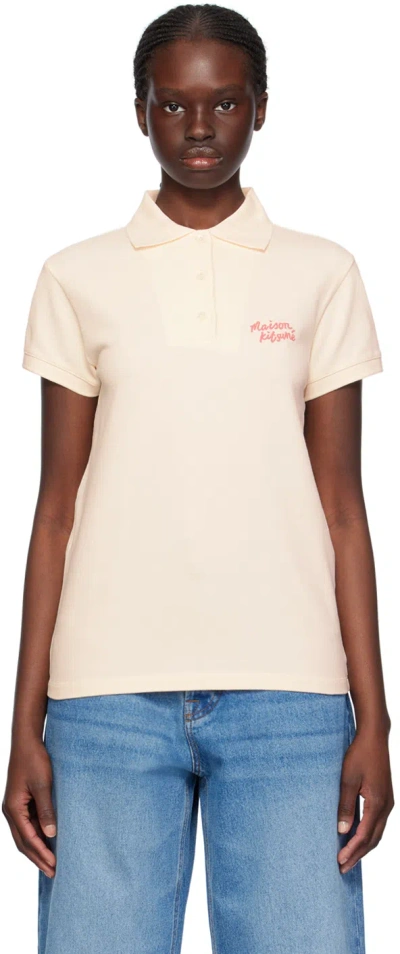 Maison Kitsuné Pink Handwriting Polo In P705 Fresh Cotton