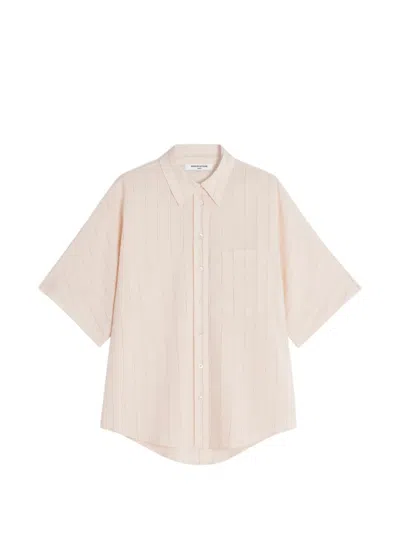 Maison Kitsuné Pinstripe Short-sleeve Shirt In Neutral