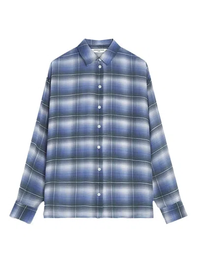 Maison Kitsuné Plaid Buttoned Shirt In Blue