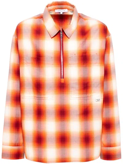 Maison Kitsuné Plaid-check Shirt In Orange
