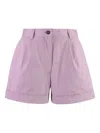 Maison Kitsuné Cotton Shorts With Belt Loops And Pockets