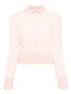 Maison Kitsuné Pleated Cardigan With Baby Fox Appliqué In Pink & Purple