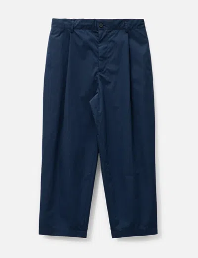 Maison Kitsuné Pleated Cropped Pants In Blue