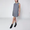 Maison Kitsuné Sleeveless Dress With Pleated Skirt And Checked Pattern In Blue