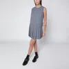 Maison Kitsuné Sleeveless Dress With Pleated Skirt And Checked Pattern In Gray