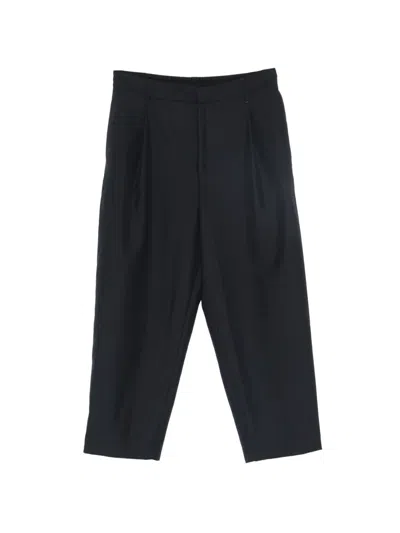 Maison Kitsuné Pleated Elasticated-waist Trousers In Black
