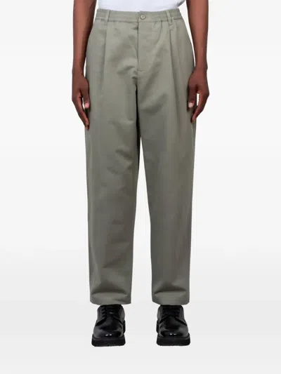 Maison Kitsuné Pleated Elasticated-waist Trousers In Gray