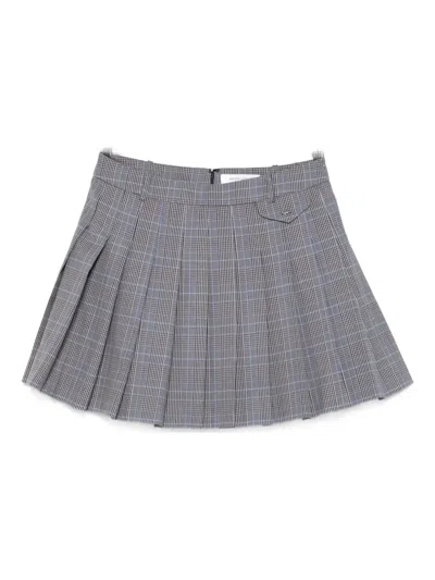 Maison Kitsuné Pleated Mini Skirt In Gray
