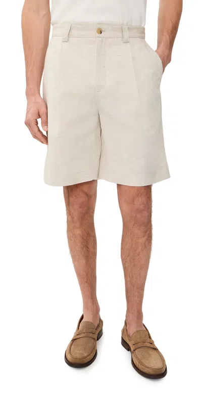 Maison Kitsuné Pleated Shorts 8.75 Macadamia In Neutral