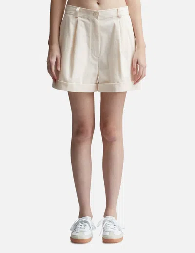 Maison Kitsuné Pleated Shorts In White