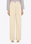 Maison Kitsuné Pleated Straight Pants In White