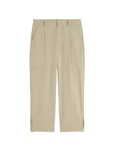 Maison Kitsuné Pleated Straight Trousers In Neutral