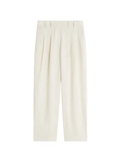 Maison Kitsuné Pleated Wide-leg Trousers In Neutral