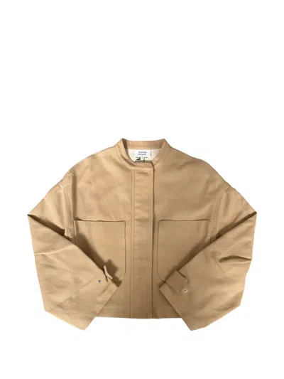 Maison Kitsuné Pocket-details Cotton Jacket In Brown