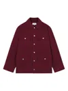Maison Kitsuné Pockets Cotton Shirt Jacket In Red