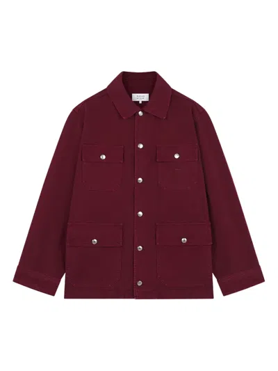 Maison Kitsuné Pockets Cotton Shirt Jacket In Red