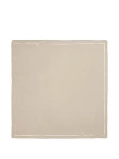 Maison Kitsuné Poetic Script Scarf In Neutral