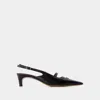 Maison Kitsuné Pointy Sling Back In Black