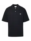 Maison Kitsuné Polo Shirt With Short Sleeves And Collar In Black