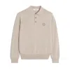 Maison Kitsuné Bold Fox Head Patch Polo Jumper In Neutral