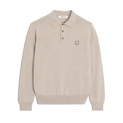 Maison Kitsuné Bold Fox Head Patch Polo Jumper In 0134