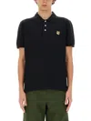Maison Kitsuné Versatile Short Sleeve Ribbed Collar Polo In Black